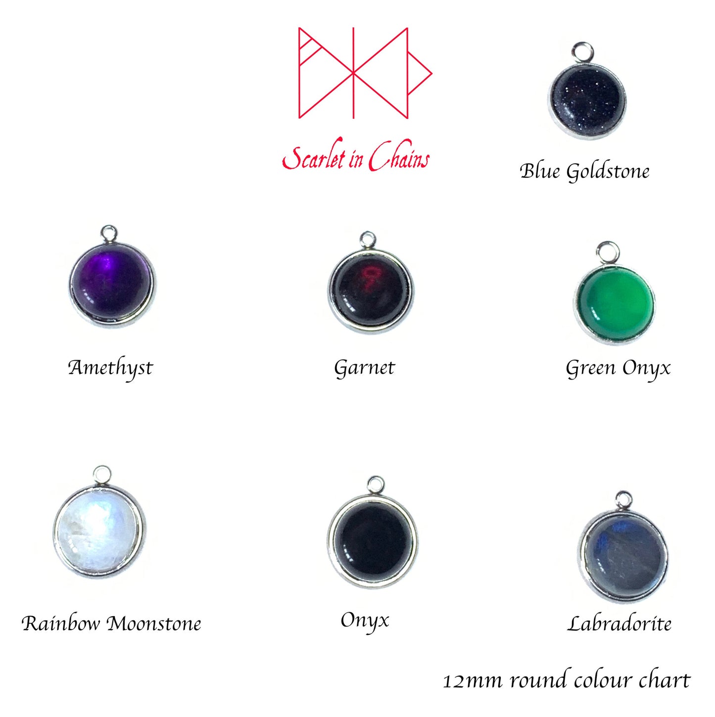 Stainless Steel Roots to Eternity Necklace - Statement Necklace - Garnet - O ring collar showing colour options