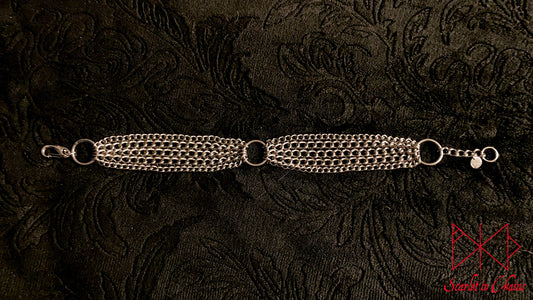 Stainless Steel Demoness choker - Statement choker - regal jewellery - Goth Wedding - Mistress choker - BDSM collar - Goth choker shown flat, goth choker, alternative collar, stainless steel jewellery, goth jewellery, event jewellery. Goth Necklace, Stainless Steel Necklace, Event Necklace, day collar