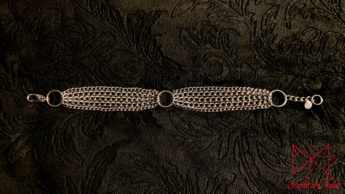 Stainless Steel Demoness choker - Statement choker - regal jewellery - Goth Wedding - Mistress choker - BDSM collar - Goth choker shown flat, goth choker, alternative collar, stainless steel jewellery, goth jewellery, event jewellery. Goth Necklace, Stainless Steel Necklace, Event Necklace, day collar