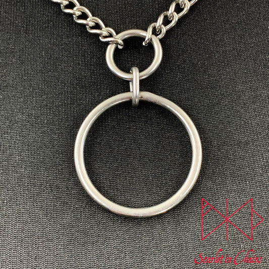 Stainless Steel Full Circle Collar - BDSM day collar - Mistress Gift - O ring necklace - Grunge chains - Goth Collar - witchy necklace Shown Close Up, goth choker, alternative collar, stainless steel jewellery, goth jewellery, event jewellery. Goth Necklace, Stainless Steel Necklace, Event Necklace