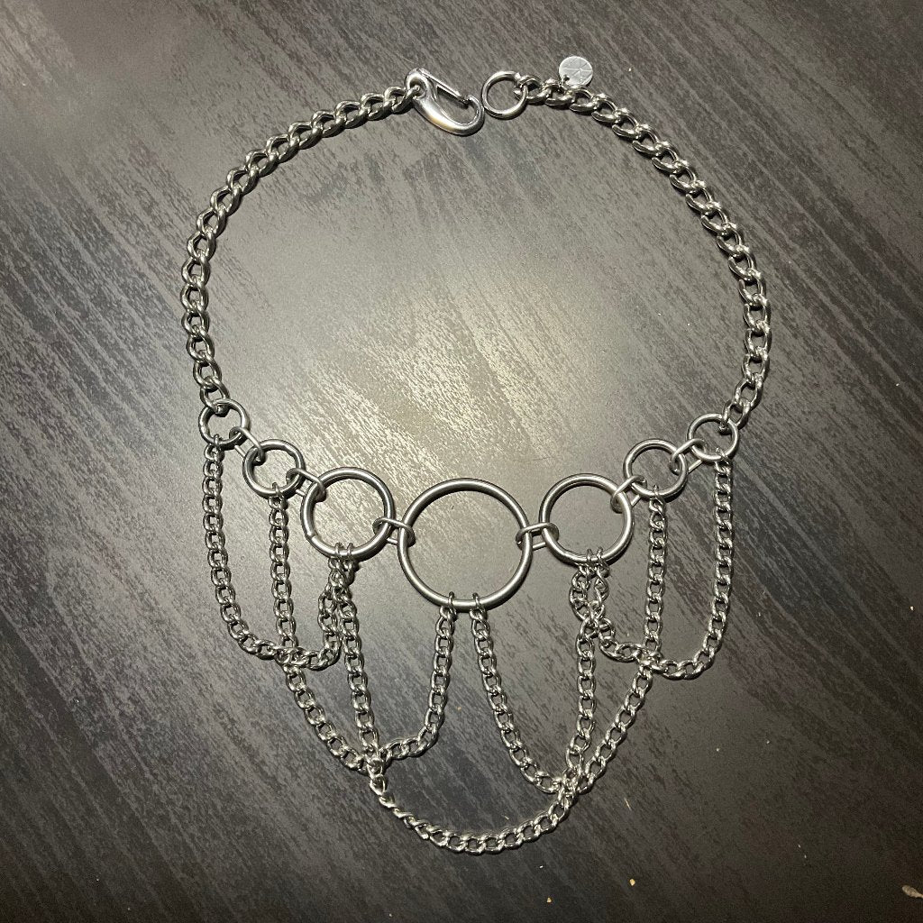 High Priestess Necklace flat Stainless steel chain choker Goth Necklace, Witch Necklace, Witchy Necklace , goth choker, alternative collar, stainless steel jewellery, goth jewellery, event jewellery. Goth Necklace, Stainless Steel Necklace, Event Necklace, witch jewellery, witch necklace, witchy necklace, witchy jewellery