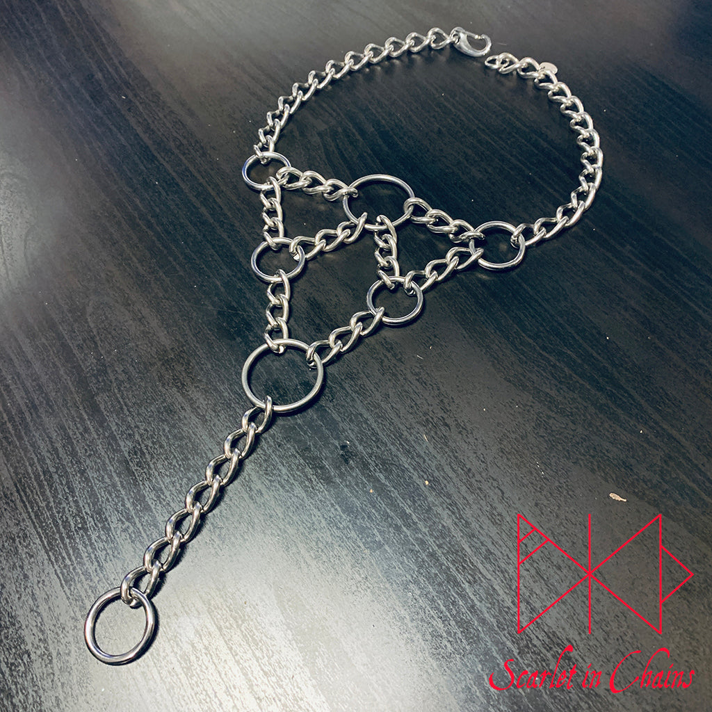 Micro Summoner necklace choker stainless steel jewellery goth shown flat, goth choker, alternative collar, stainless steel jewellery, goth jewellery, event jewellery. Goth Necklace, Stainless Steel Necklace, Event Necklace, witch jewellery, witch necklace, witchy necklace, witchy jewellery