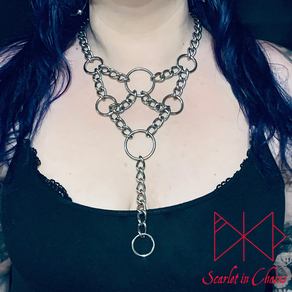 High Summoner necklace choker stainless steel jewellery goth shown worn, goth choker, alternative collar, stainless steel jewellery, goth jewellery, event jewellery. Goth Necklace, Stainless Steel Necklace, Event Necklace, witch jewellery, witch necklace, witchy necklace, witchy jewellery
