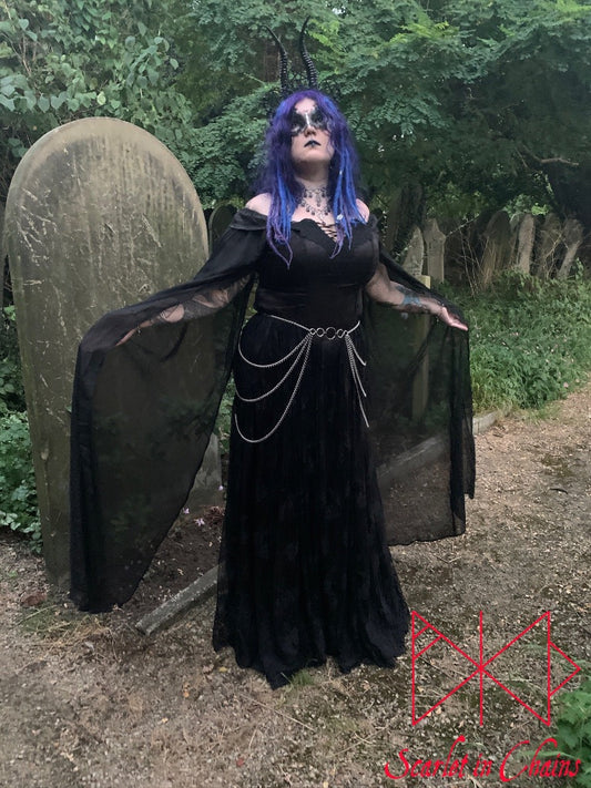 Kali Belt - Statement Belt - Chain Belt - Bustle Belt - Stainless Steel Belt - Shown Warn at Black Rose Ball Goth Event, Goth Jewellery, Alternative Jewellery, Witch Jewellery, Occult Jewellery, Goth Belt, Alternative Belt, Witch Belt, Stainless Steel Jewellery, Stainless Steel Belt