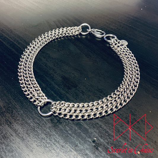 Micro Demoness Choker Goth Choker alternative choker stainless steel choker elegant choker shown flat