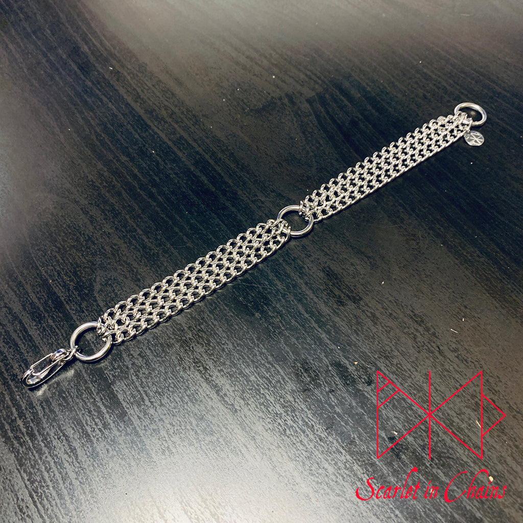 Micro Demoness Anklet Single Goth anklet alternative anklet stainless steel anklet shown flat