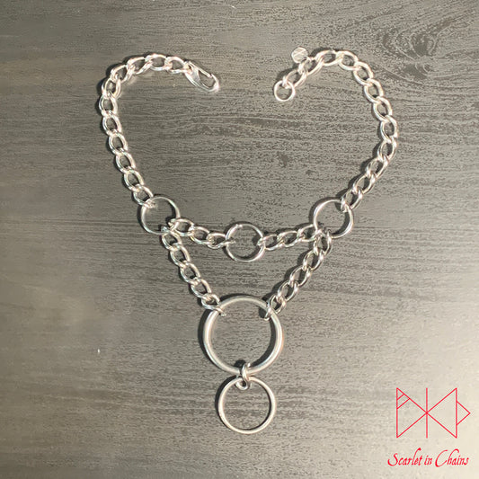 Ritual necklace choker stainless steel jewellery goth shown flat