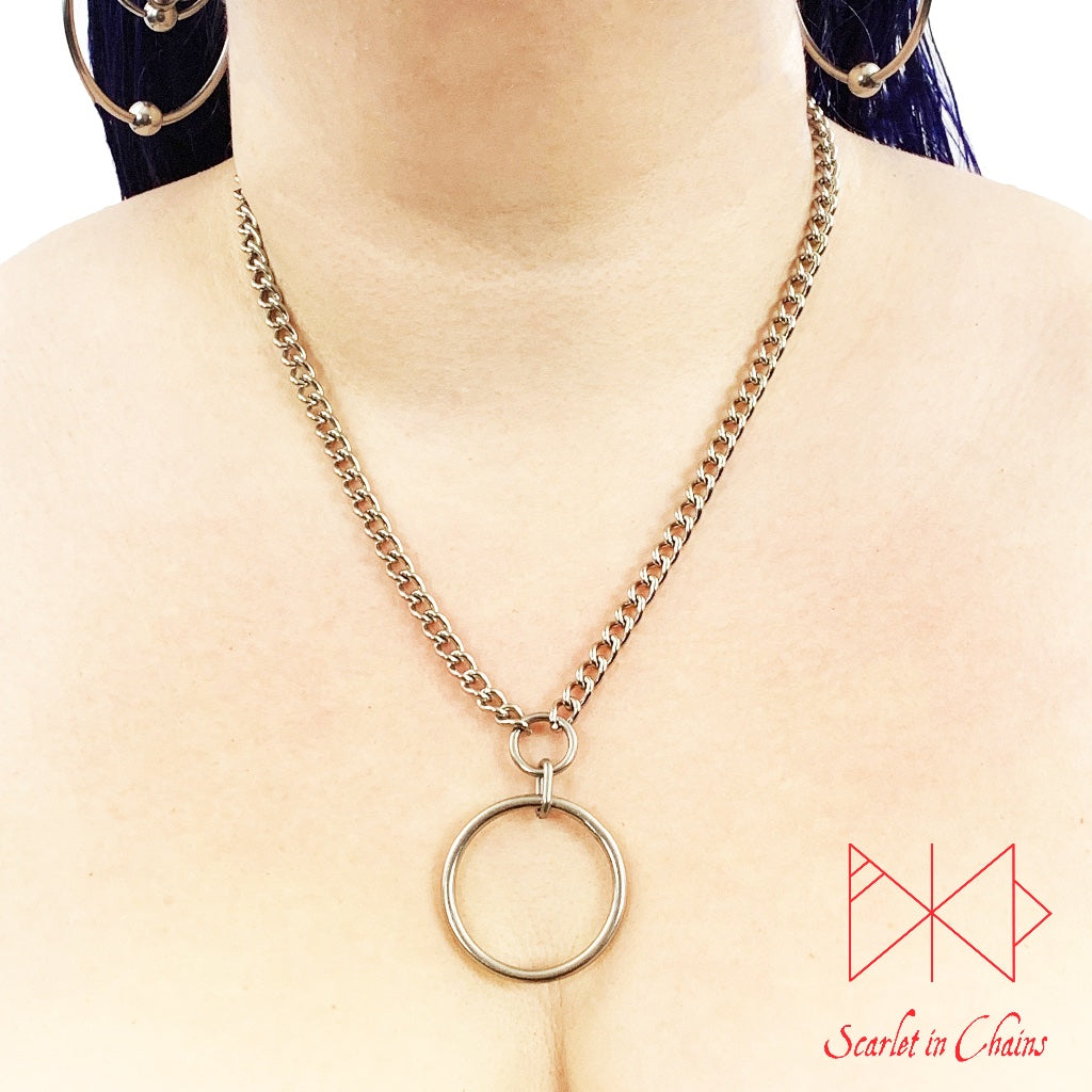 Stainless Steel Full Circle Collar - BDSM day collar - Mistress Gift - O ring necklace - Grunge chains - Goth Collar - witchy necklace Shown Worn, goth choker, alternative collar, stainless steel jewellery, goth jewellery, event jewellery. Goth Necklace, Stainless Steel Necklace, Event Necklace