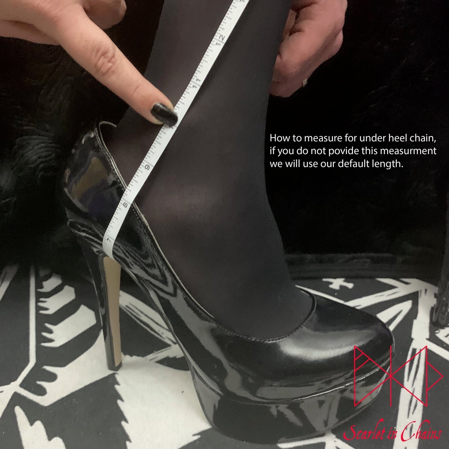 Stainless steel Rockstar Locking Heels Pair - Sissy - Forced Fem - Bdsm - Bondage - Fetish - Kinky - Cross Dresser - Transvestite - Slave - How to measure under heel