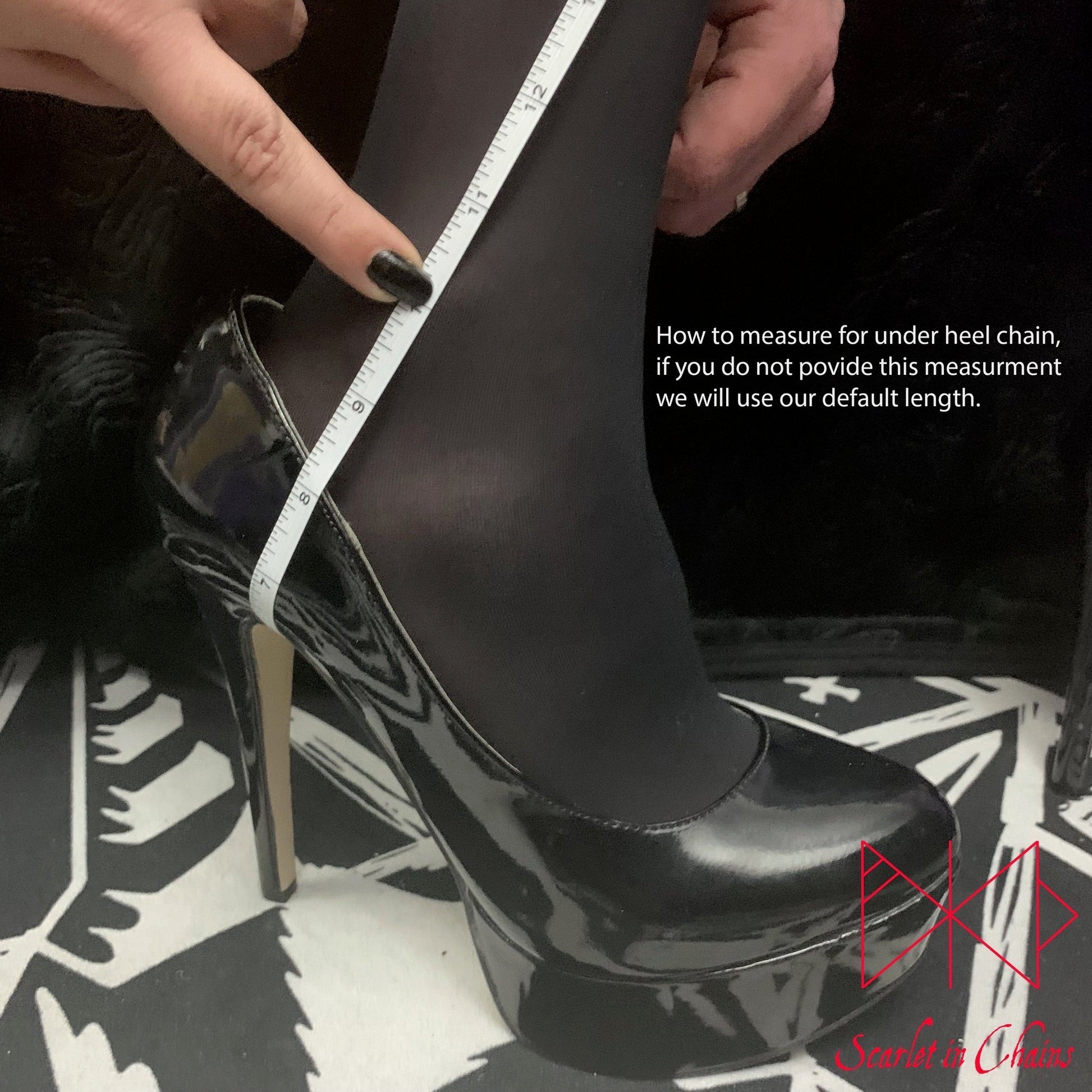 Stainless steel Rockstar Locking Heels Pair - Sissy - Forced Fem - Bdsm - Bondage - Fetish - Kinky - Cross Dresser - Transvestite - Slave - How to measure under heel