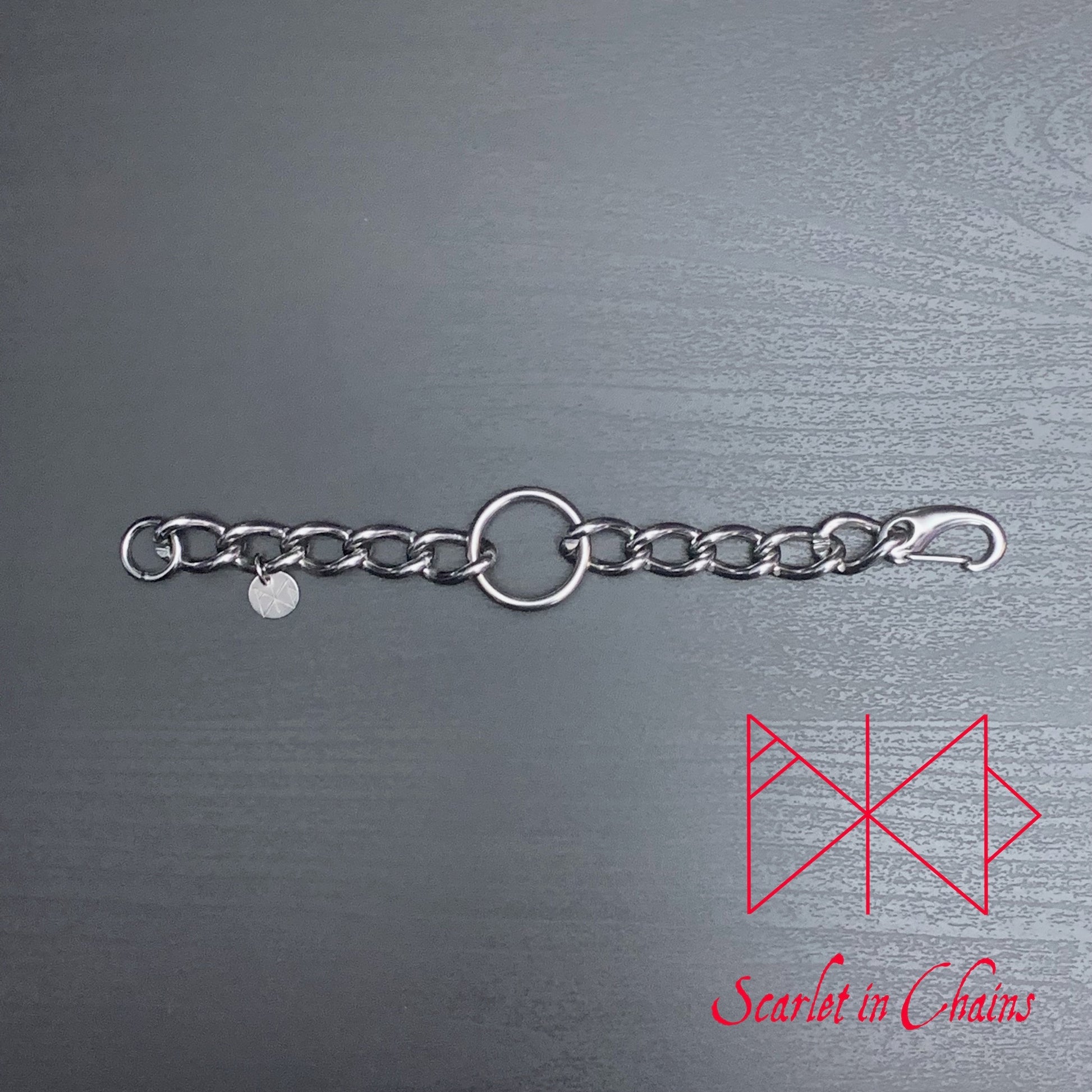 Luna Anklet - Stainless Steel Ankle Cuff - Shown Flat