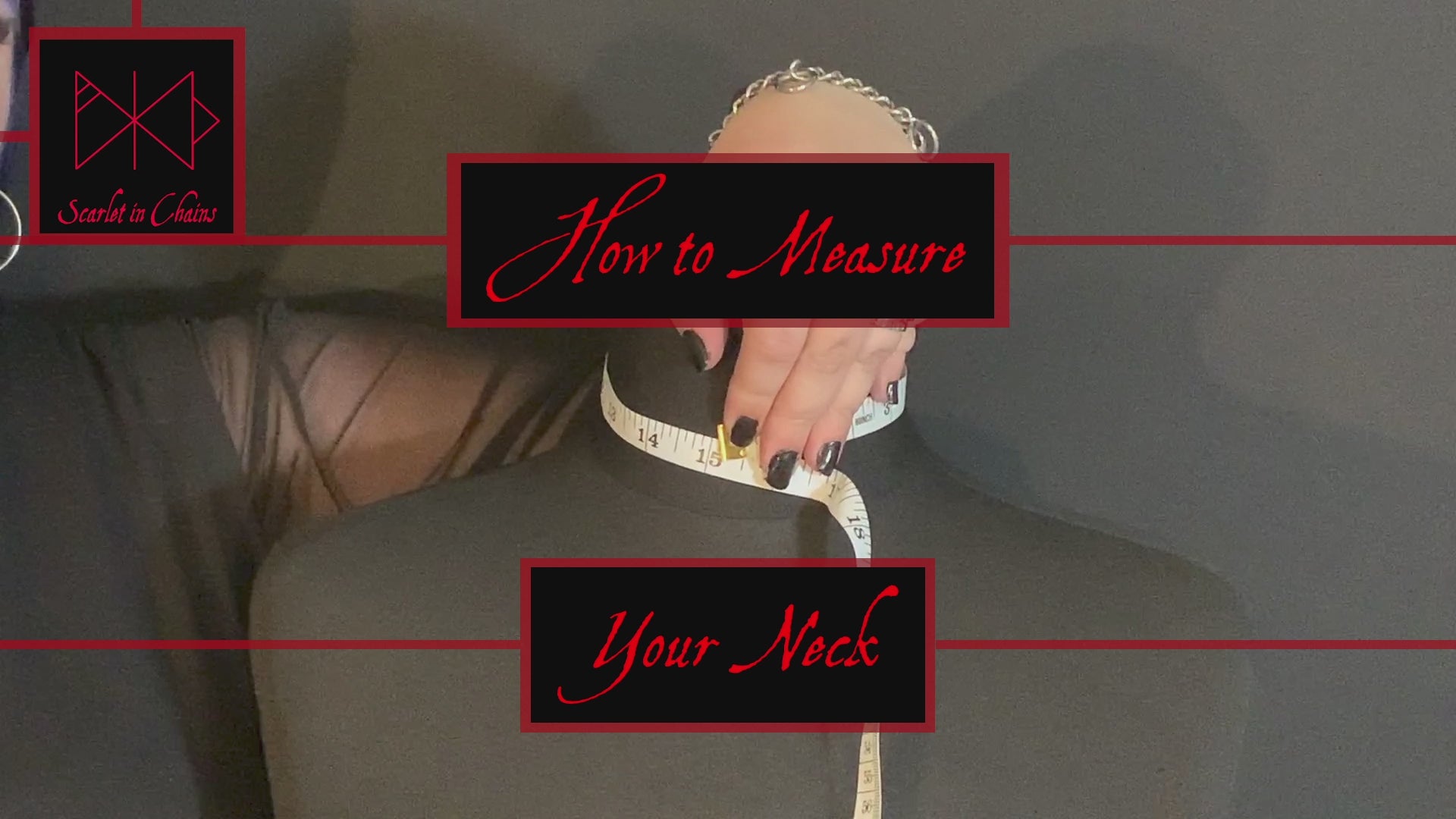 How to Measure your Neck Video, goth choker alternative collar stainless steel jewellery, goth jewellery, event jewellery. Goth Necklace, Stainless Steel Necklace, Event Necklace