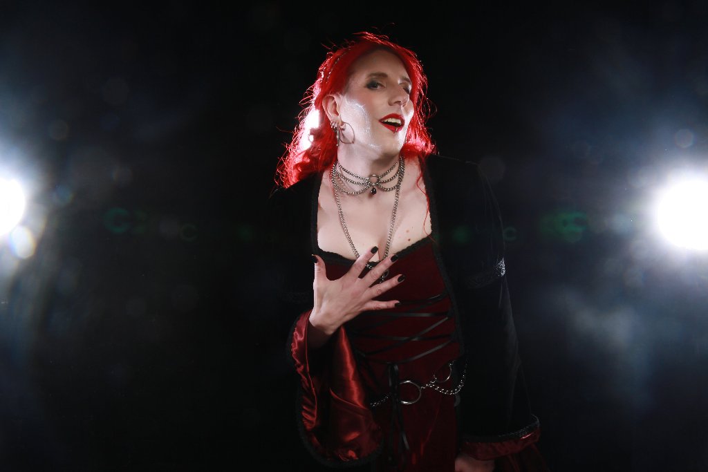 Model Hexfreq - Photography Empowered Boudoir Photography - Necklace Crystal Luna Beam, Necklace Crystal Pentagram, Belt Sorcerous