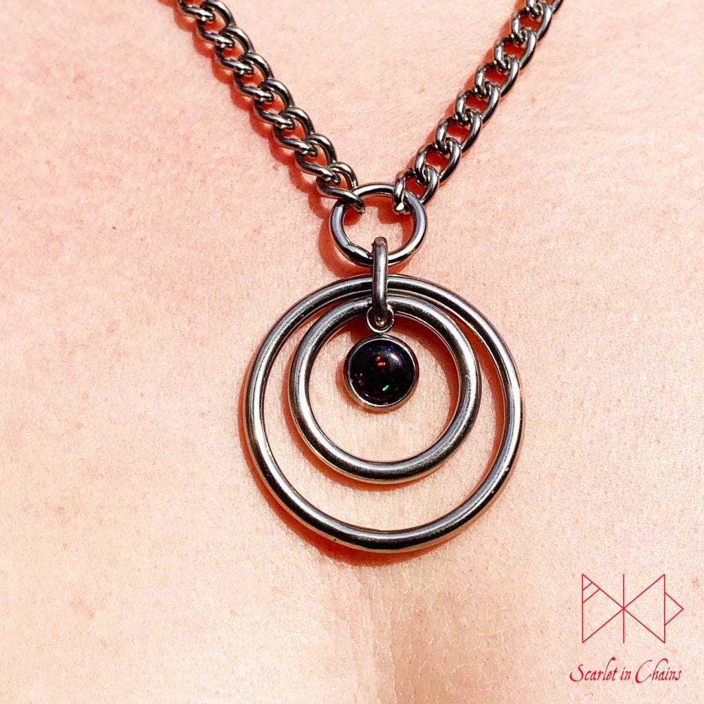 Synthetic Opal Orbital Eclipse micro day collar shown close