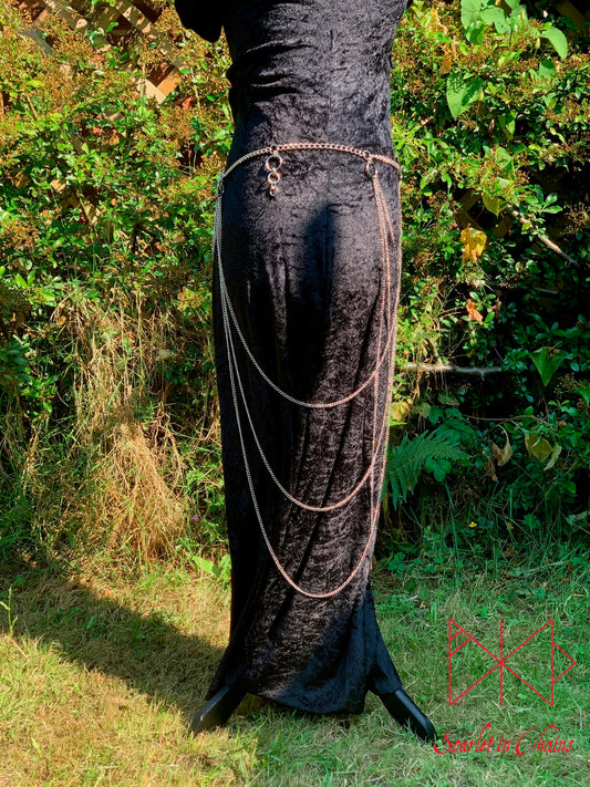 Vampiress Stainless Steel Chain Skirt Showing Side View