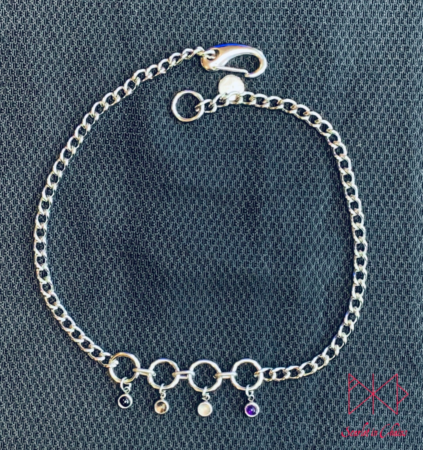 Pride Necklace stainless steel - LGBTQ+ - Trans Pride jewellery - Bisexual necklace - Asexual jewellery - Pride - Non Binary necklace - Pan Shown Flat Asexual Edit alt text