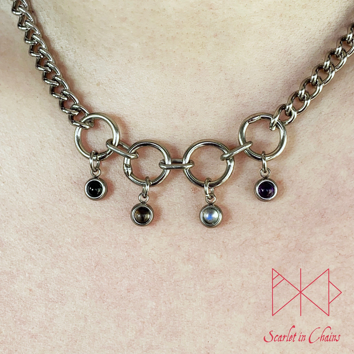 Pride Necklace stainless steel - LGBTQ+ - Trans Pride jewellery - Bisexual necklace - Asexual jewellery - Pride - Non Binary necklace - Pan Shown Close Asexual