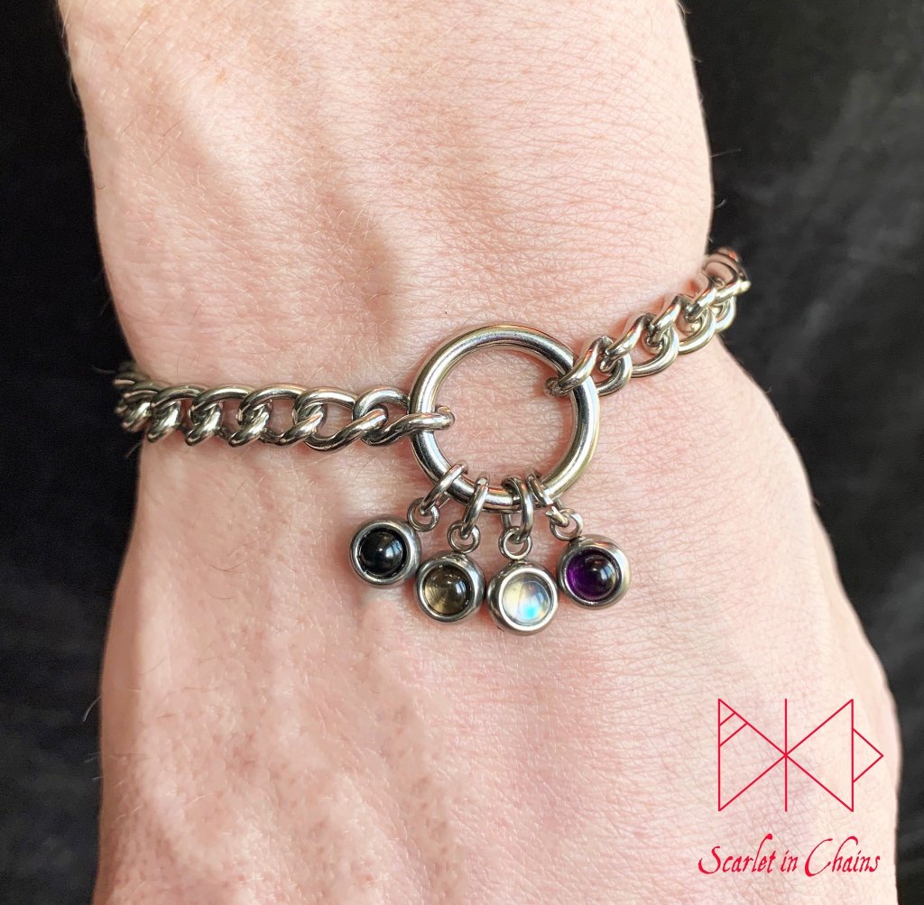 Stainless steel Pride cuff - Pride bracelet - Trans pride bracelet - Bisexual jewellery - coming out gift - LGBTQ+ jewellery - NB pride Shown Warn Asexual