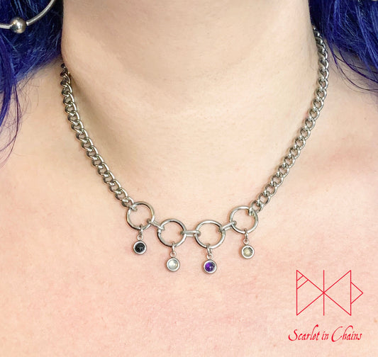 Pride Necklace stainless steel - LGBTQ+ - Trans Pride jewellery - Bisexual necklace - Asexual jewellery - Pride  - Non Binary necklace - Pan Shown Warn Demisexual