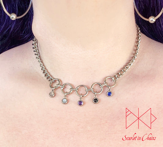 Pride Necklace stainless steel - LGBTQ+ - Trans Pride jewellery - Bisexual necklace - Asexual jewellery - Pride - Non Binary necklace - Pan Shown Worn Fluid Genderfluid