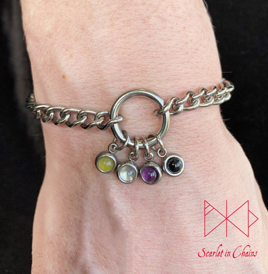 Stainless steel Pride cuff - Pride bracelet - Trans pride bracelet - Bisexual jewellery - coming out gift - LGBTQ+ jewellery - NB pride Shown Warn NB Nonbinary