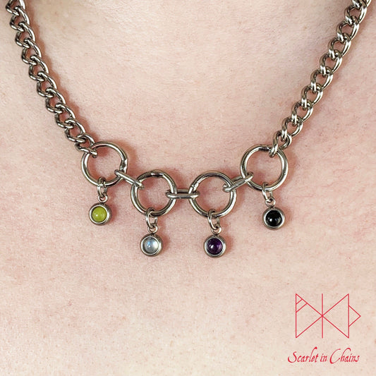 Pride Necklace stainless steel - LGBTQ+ - Trans Pride jewellery - Bisexual necklace - Asexual jewellery - Pride  - Non Binary necklace - Pan Shown Close NB Nonbinary