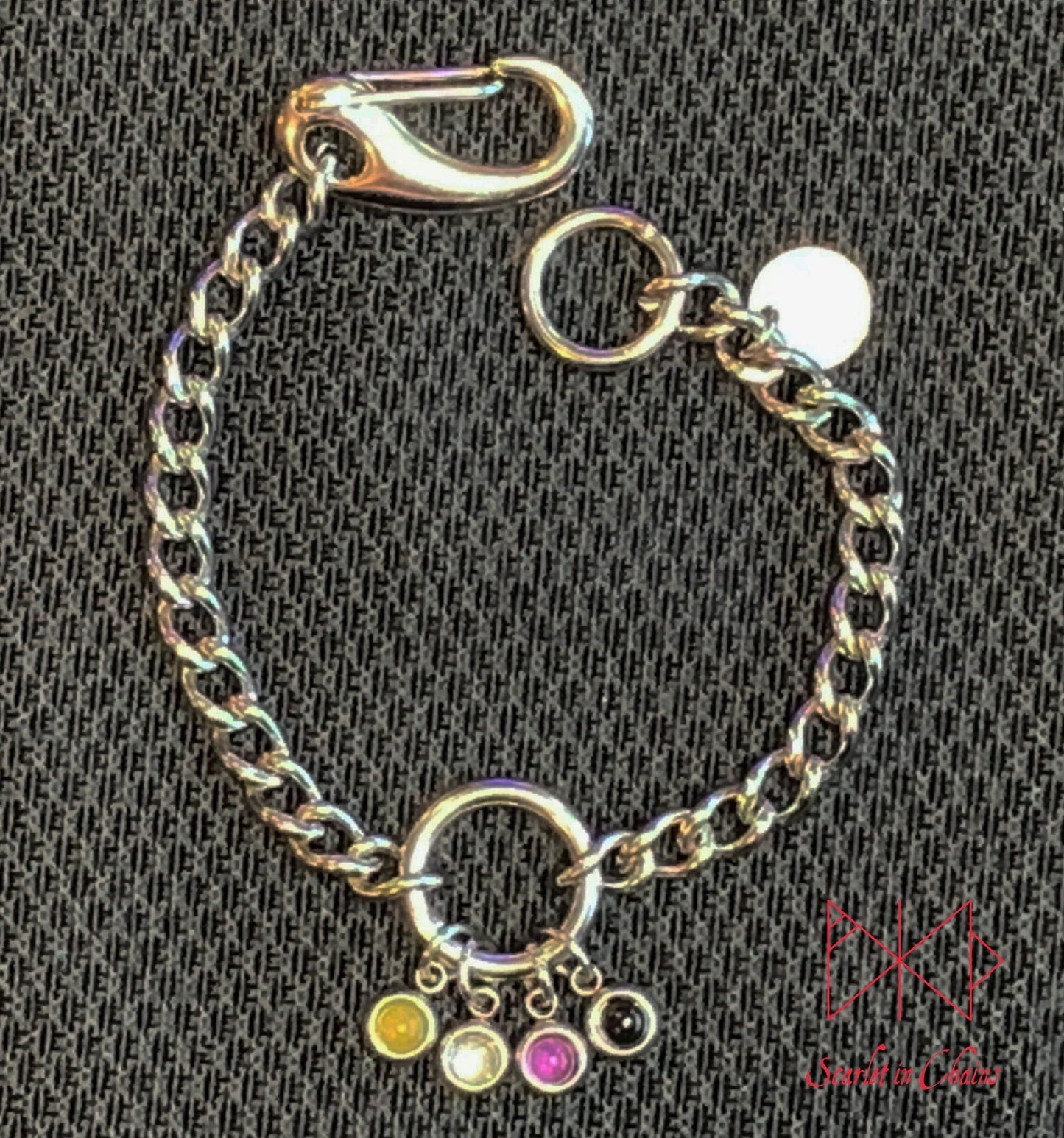 Stainless steel Pride cuff - Pride bracelet - Trans pride bracelet - Bisexual jewellery - coming out gift - LGBTQ+ jewellery - NB pride Shown Flat NB Nonbinary Edit alt text