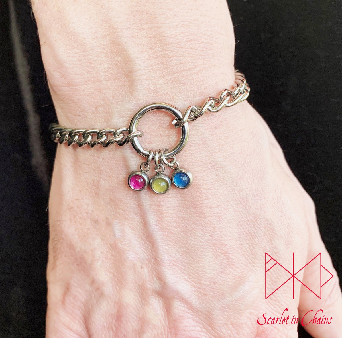 Stainless steel Pride cuff - Pride bracelet - Trans pride bracelet - Bisexual jewellery - coming out gift - LGBTQ+ jewellery - NB pride Shown Warn Pan Pansexual