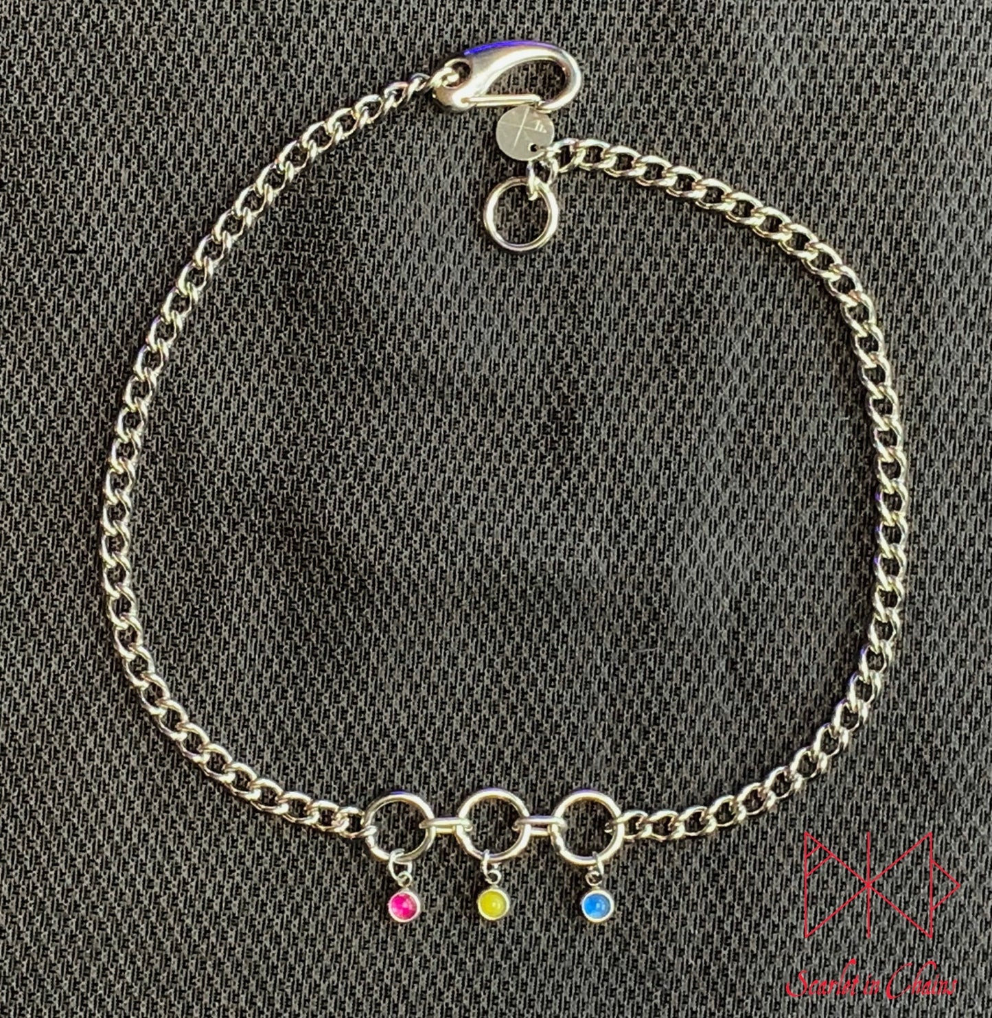 Pride Necklace stainless steel - LGBTQ+ - Trans Pride jewellery - Bisexual necklace - Asexual jewellery - Pride - Non Binary necklace - Pan Shown Flat Pan Pansexual Edit alt text