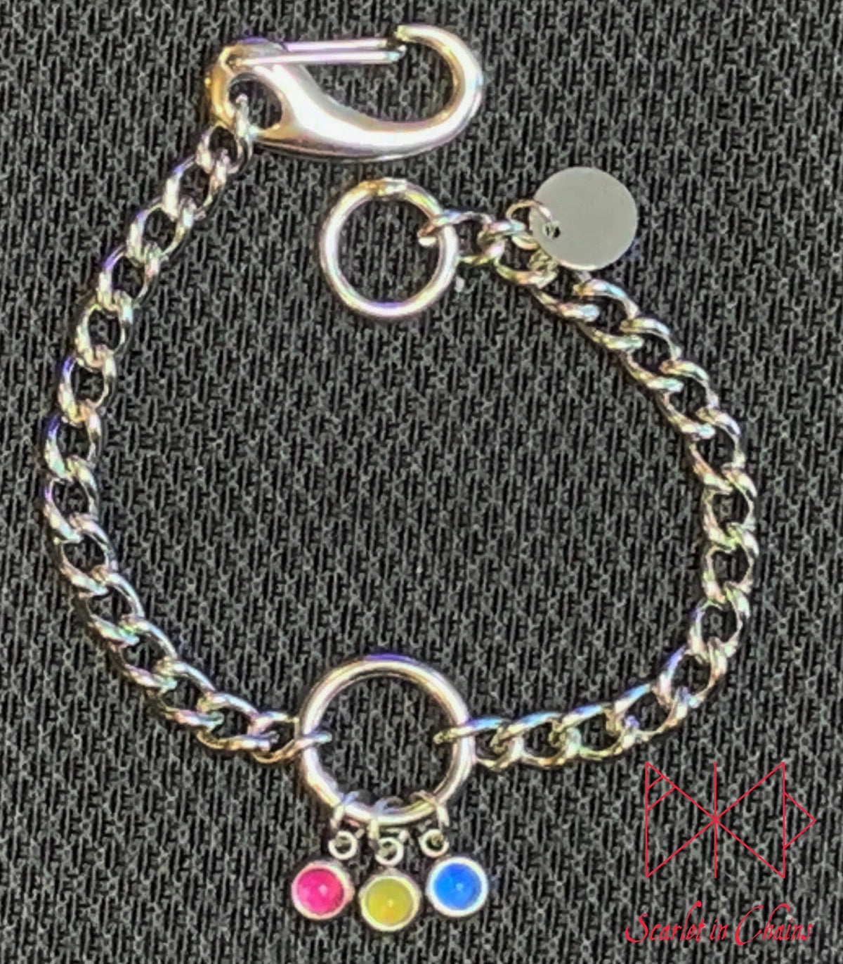 Stainless steel Pride cuff - Pride bracelet - Trans pride bracelet - Bisexual jewellery - coming out gift - LGBTQ+ jewellery - NB pride Shown Flat Pan Pansexual Edit alt text