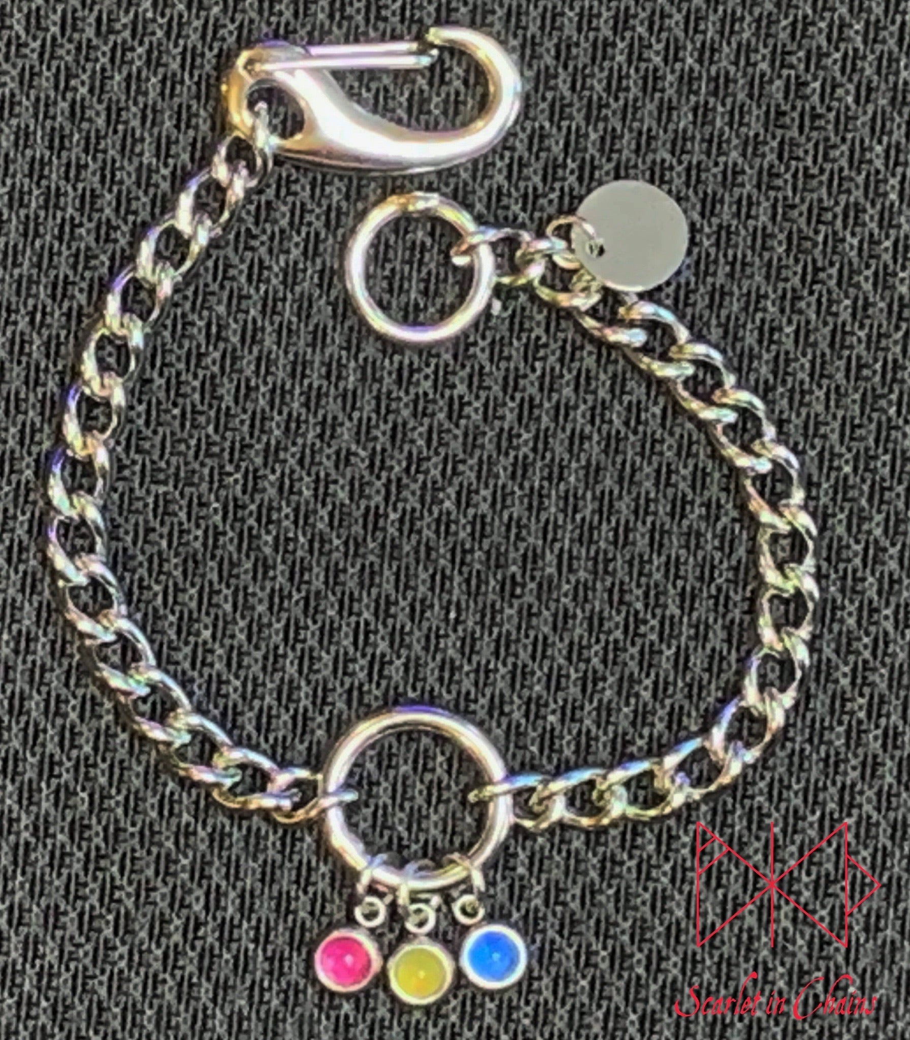 Stainless steel Pride cuff - Pride bracelet - Trans pride bracelet - Bisexual jewellery - coming out gift - LGBTQ+ jewellery - NB pride Shown Flat Pan Pansexual  Edit alt text