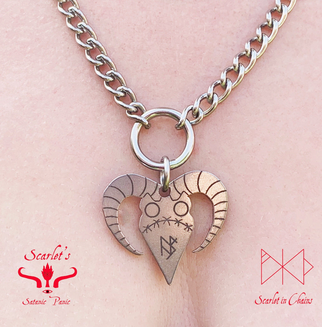 Limited Edition Stainless Steel Plague Doctor necklace close up, goth choker, alternative collar, stainless steel jewellery, goth jewellery, event jewellery. Goth Necklace, Stainless Steel Necklace, Event Necklace, witch jewellery, witch necklace, witchy necklace, witchy jewellery