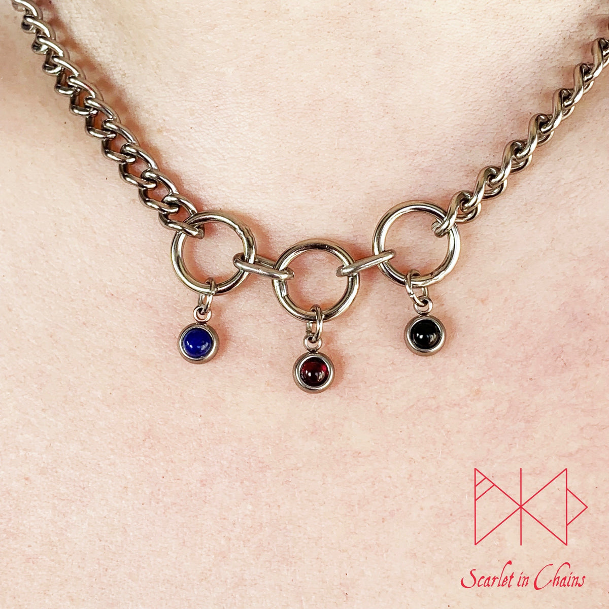 Pride Necklace stainless steel - LGBTQ+ - Trans Pride jewellery - Bisexual necklace - Asexual jewellery - Pride - Non Binary necklace - Pan Shown Close Polyamorous
