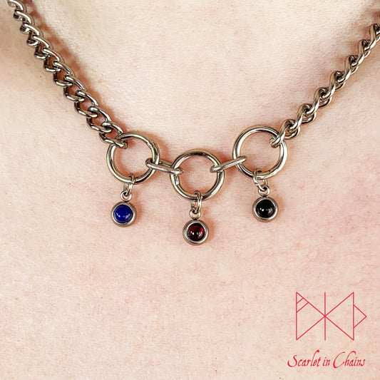 Pride Necklace stainless steel - LGBTQ+ - Trans Pride jewellery - Bisexual necklace - Asexual jewellery - Pride  - Non Binary necklace - Pan Shown Close Polyamorous