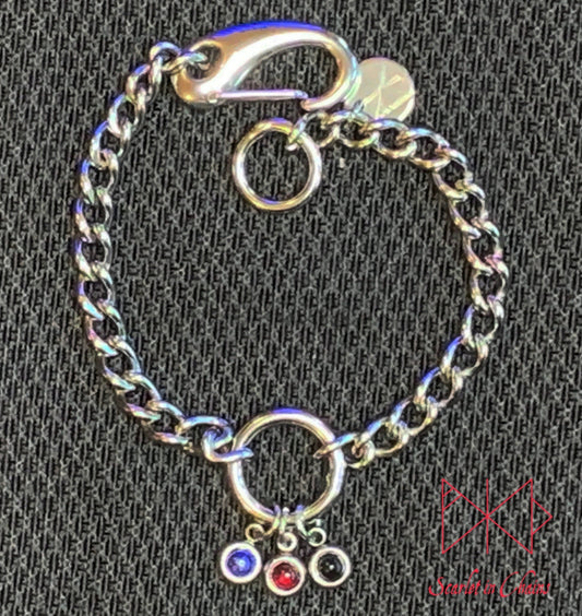 Stainless steel Pride cuff - Pride bracelet - Trans pride bracelet - Bisexual jewellery - coming out gift - LGBTQ+ jewellery - NB pride Shown Flat Polyamorous  Edit alt text