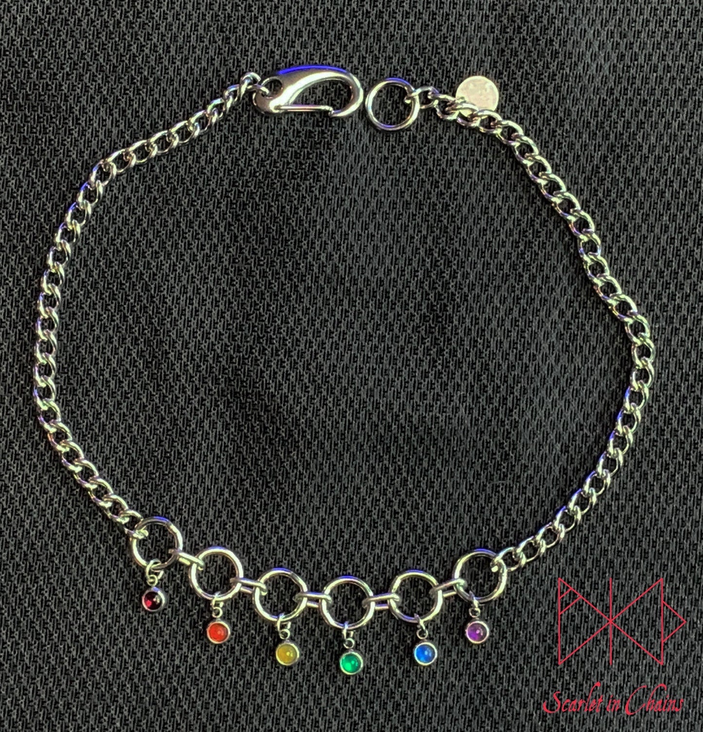 Pride Necklace stainless steel - LGBTQ+ - Trans Pride jewellery - Bisexual necklace - Asexual jewellery - Pride - Non Binary necklace - Pan Shown Flat Rainbow Pride Edit alt text