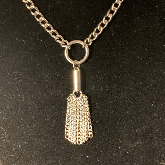 304 Stainless steel Nine Tails Flogger Necklace Close up view