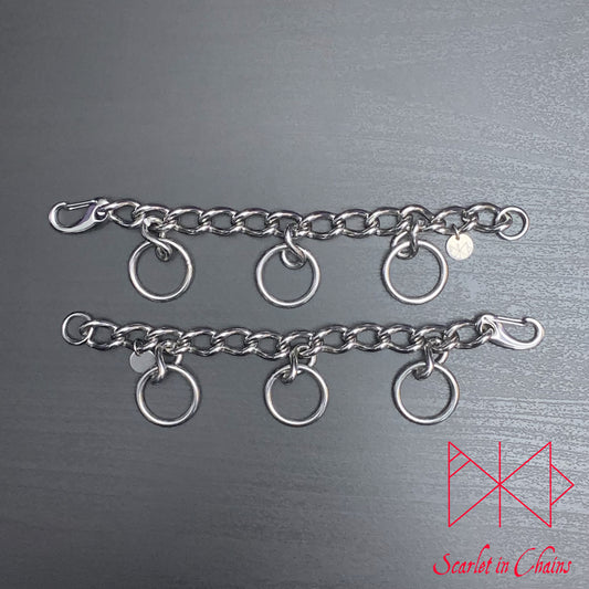 stainless steel valkyrie cuffs flat