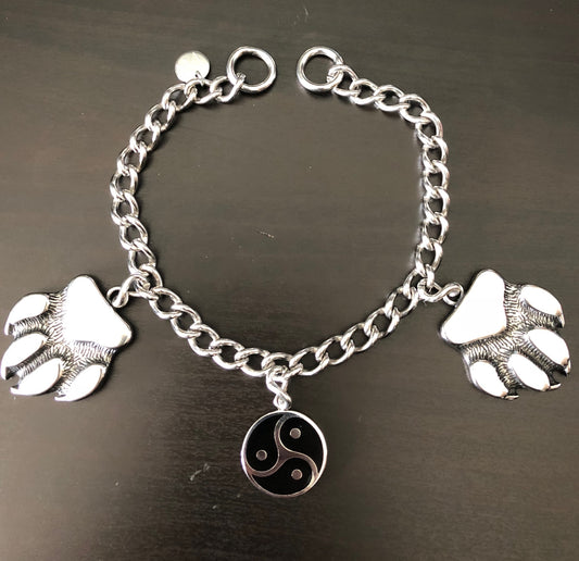 Double Paws and BDSM symbol Bracelet