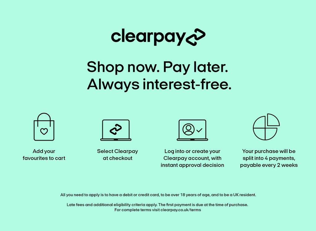 We now offer Clearpay!