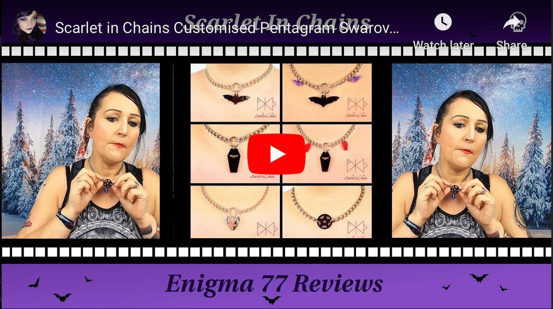 Enigma 77 Reviews Scarlet in Chains Customised Pentagram Swarovski Pendant Chain