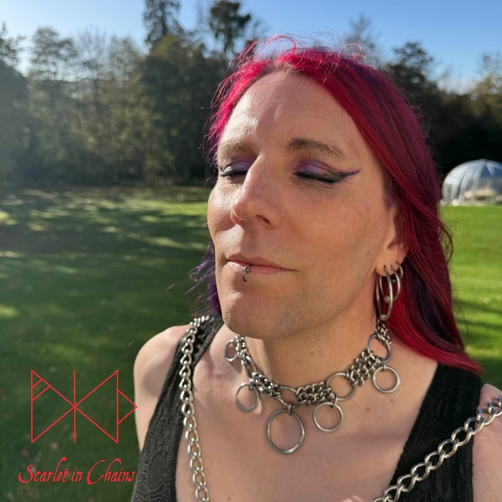 Abraxas choker collar goth choker alternative collar stainless steel jewellery, goth jewellery, event jewellery, day collar shown warn