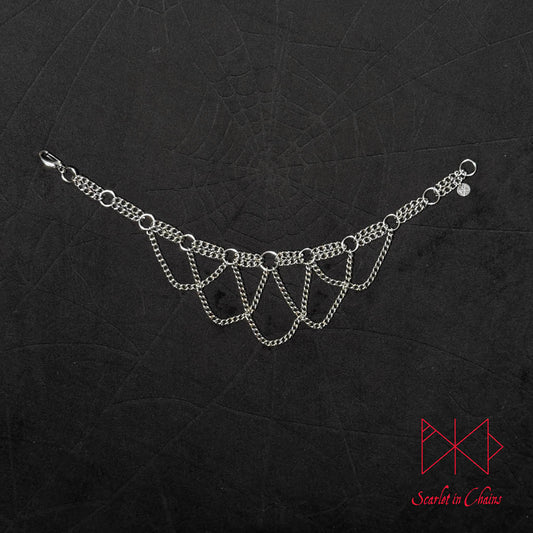 Demonic Empress Necklace flat Stainless steel chain choker Goth Necklace, Witch Necklace, Witchy Necklace, goth choker, alternative collar, stainless steel jewellery, goth jewellery, event jewellery. Goth Necklace, Stainless Steel Necklace, Event Necklace, witch jewellery, witch necklace, witchy necklace, witchy jewellery, Shown Flat