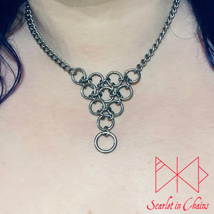 Micro Huntress necklace choker stainless steel jewellery goth shown warn