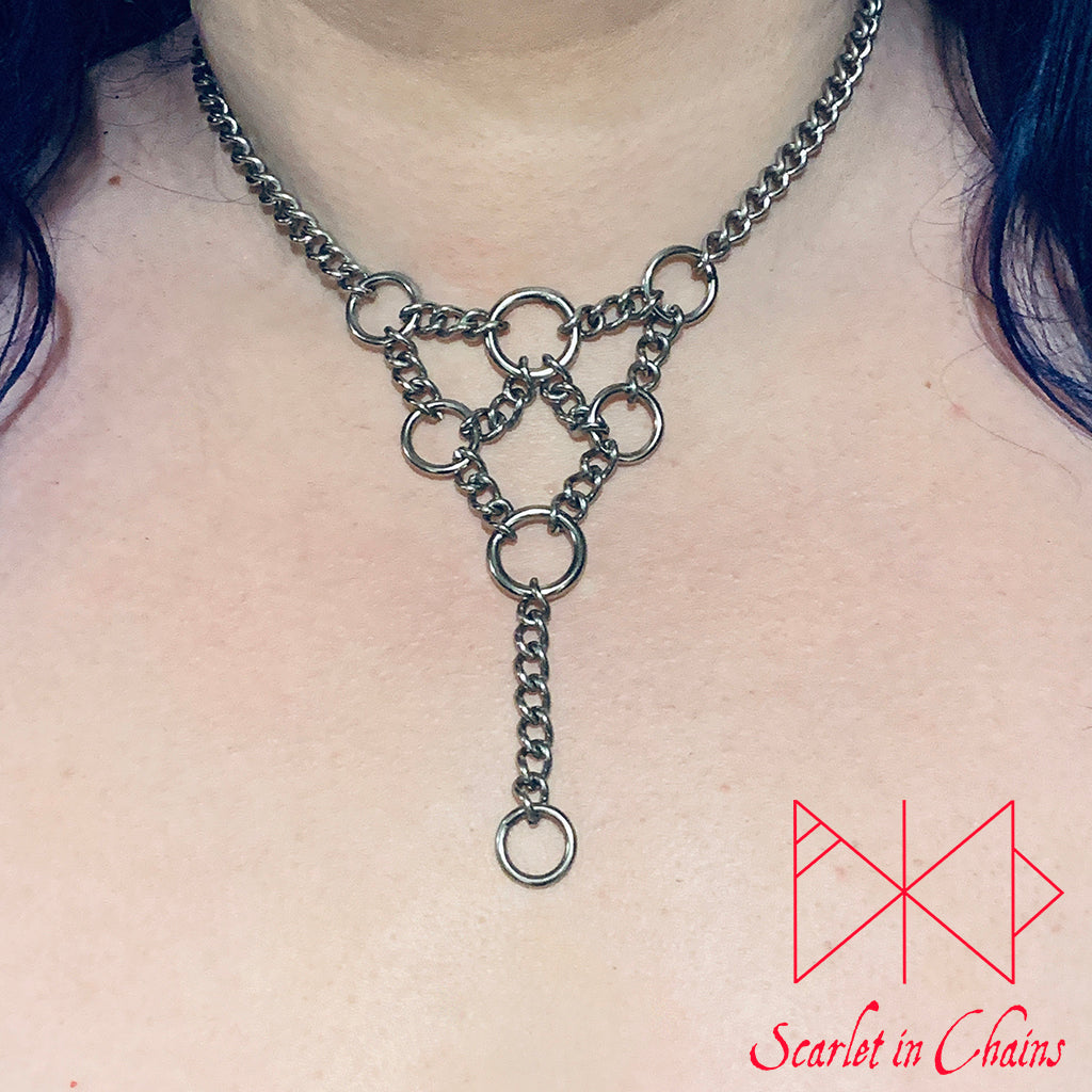 Micro Summoner necklace choker stainless steel jewellery goth shown warn