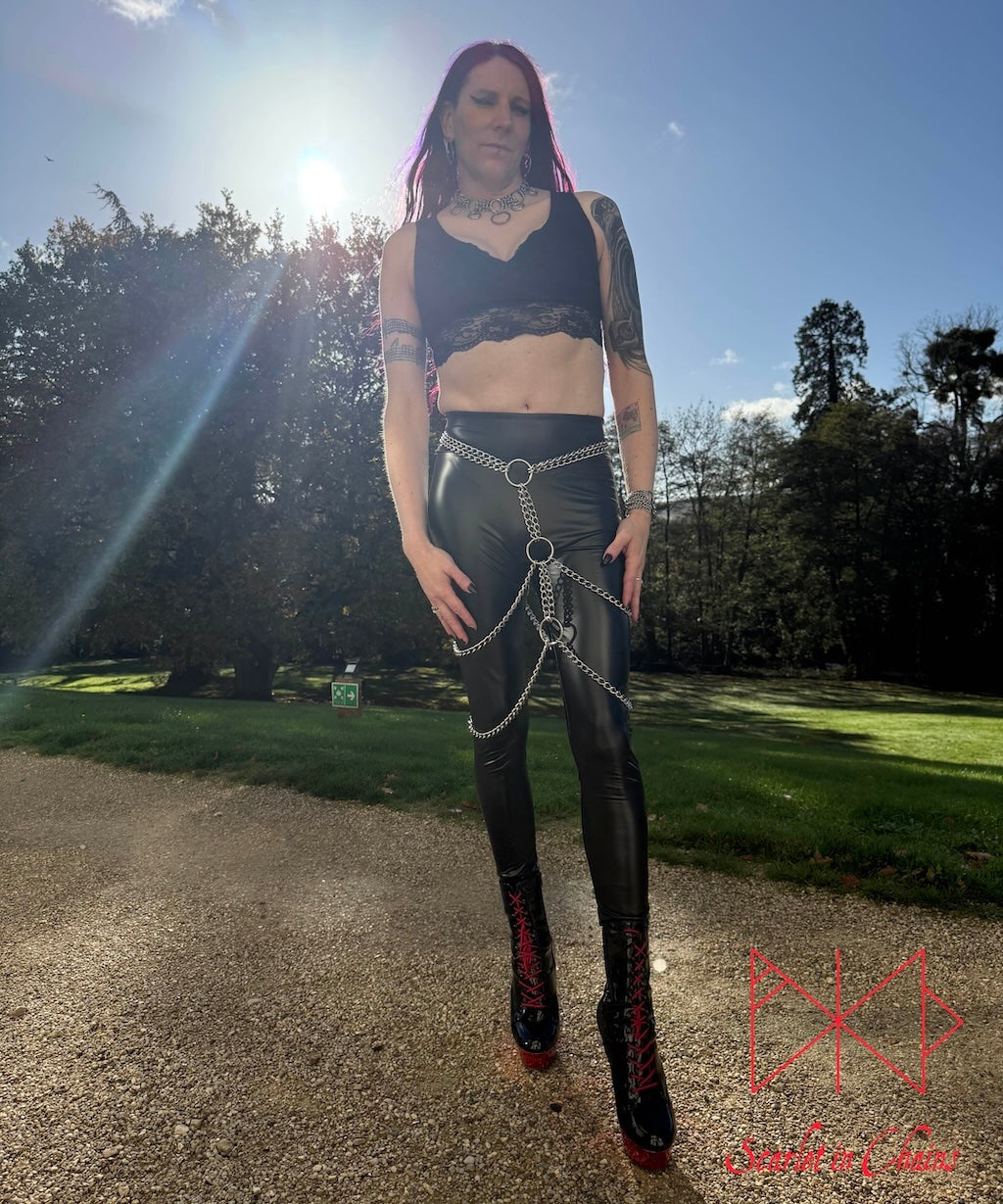 Persephone Skirt, Over skirt, chain skirt, Goth Jewellery, Alternative Jewellery, Witch Jewellery, Occult Jewellery, Goth Belt, Alternative Belt, Witch Belt, Stainless Steel Jewellery, Stainless Steel Belt, Shown Warn