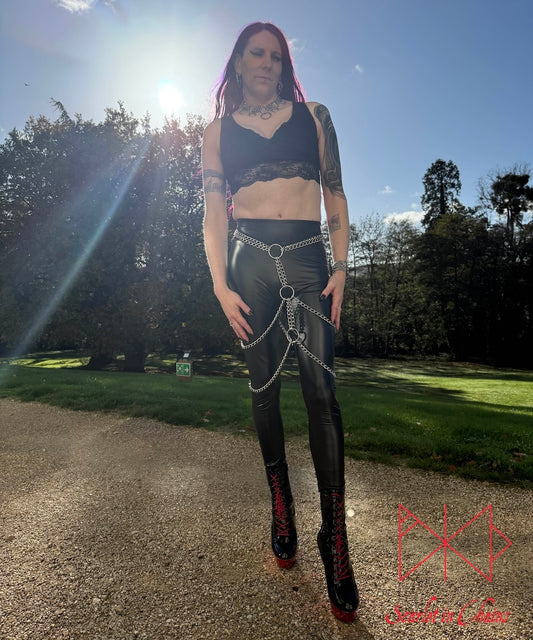 Persephone Skirt, Over skirt, chain skirt, Goth Jewellery, Alternative Jewellery, Witch Jewellery, Occult Jewellery, Goth Belt, Alternative Belt, Witch Belt, Stainless Steel Jewellery, Stainless Steel Belt, Shown Warn