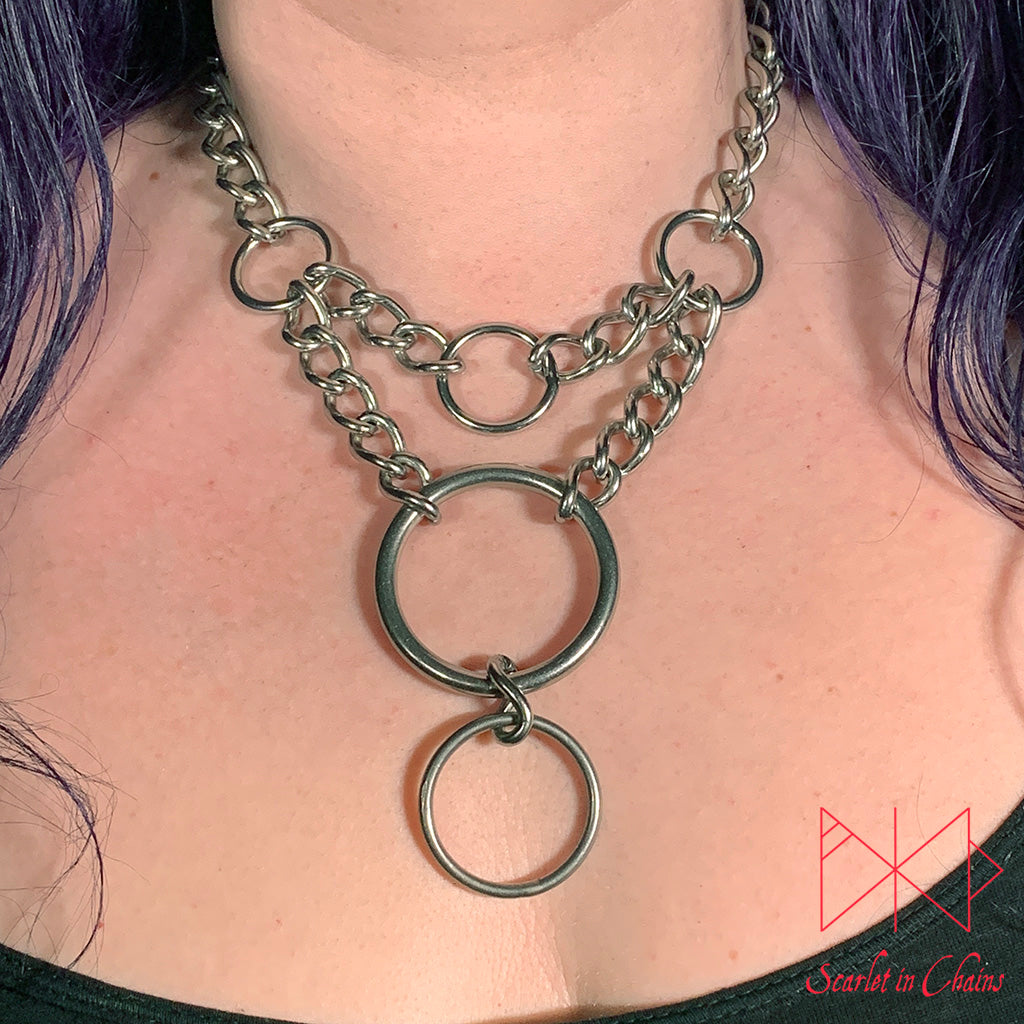 Ritual necklace choker stainless steel jewellery goth shown warn