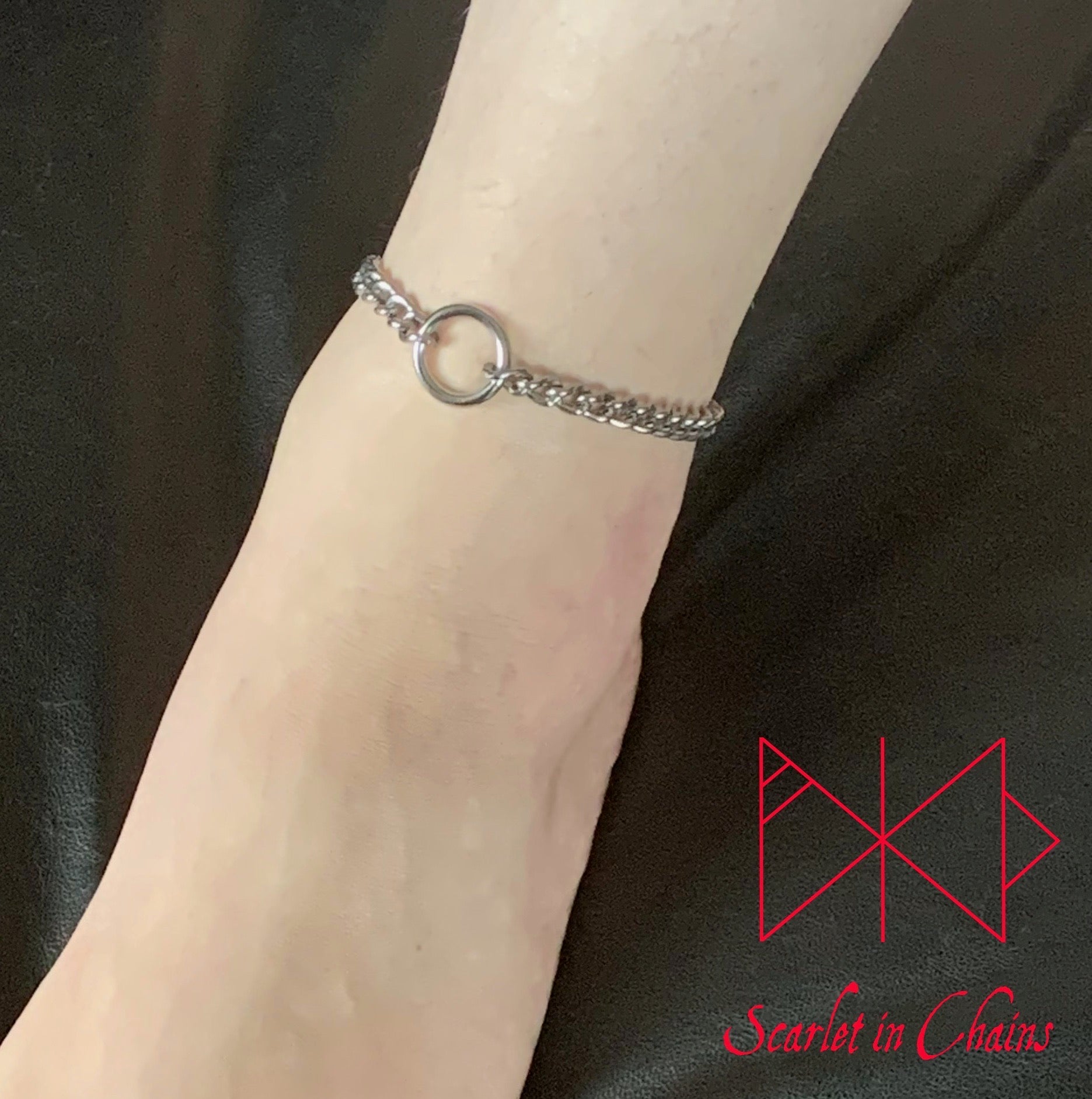 Micro Luna Anklet - Stainless Steel Ankle Cuff - Shown Warn