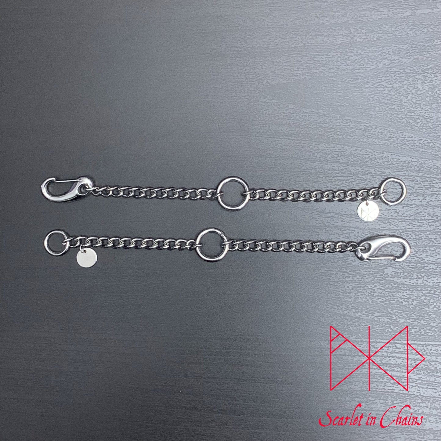 Micro luna anklets made from stainless steel - shown Flat